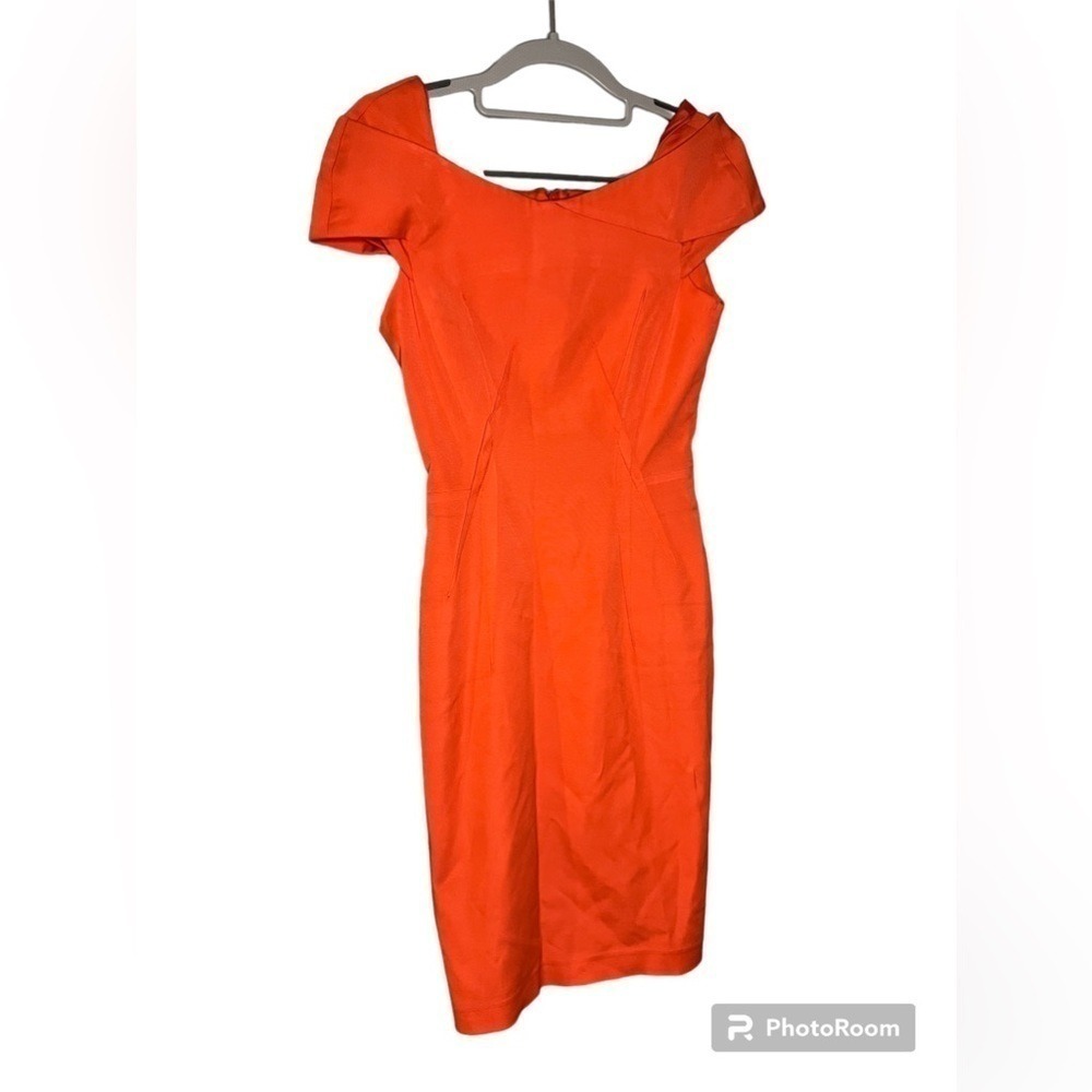 Reiss off the shoulder peach cocktail dress